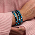 Eclipse bleue | Argent sterling 925 | Bracelet en verre lunaire